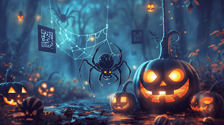 ハロウィーンが到来。QR コードが QRSpider によって不気味に変身します。